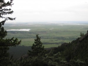 View of the plains from the Bear Peak trail