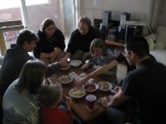 Playing Flux around the table with 7 layer dip for snacking Playing Flux around the table with 7 layer dip for snacking